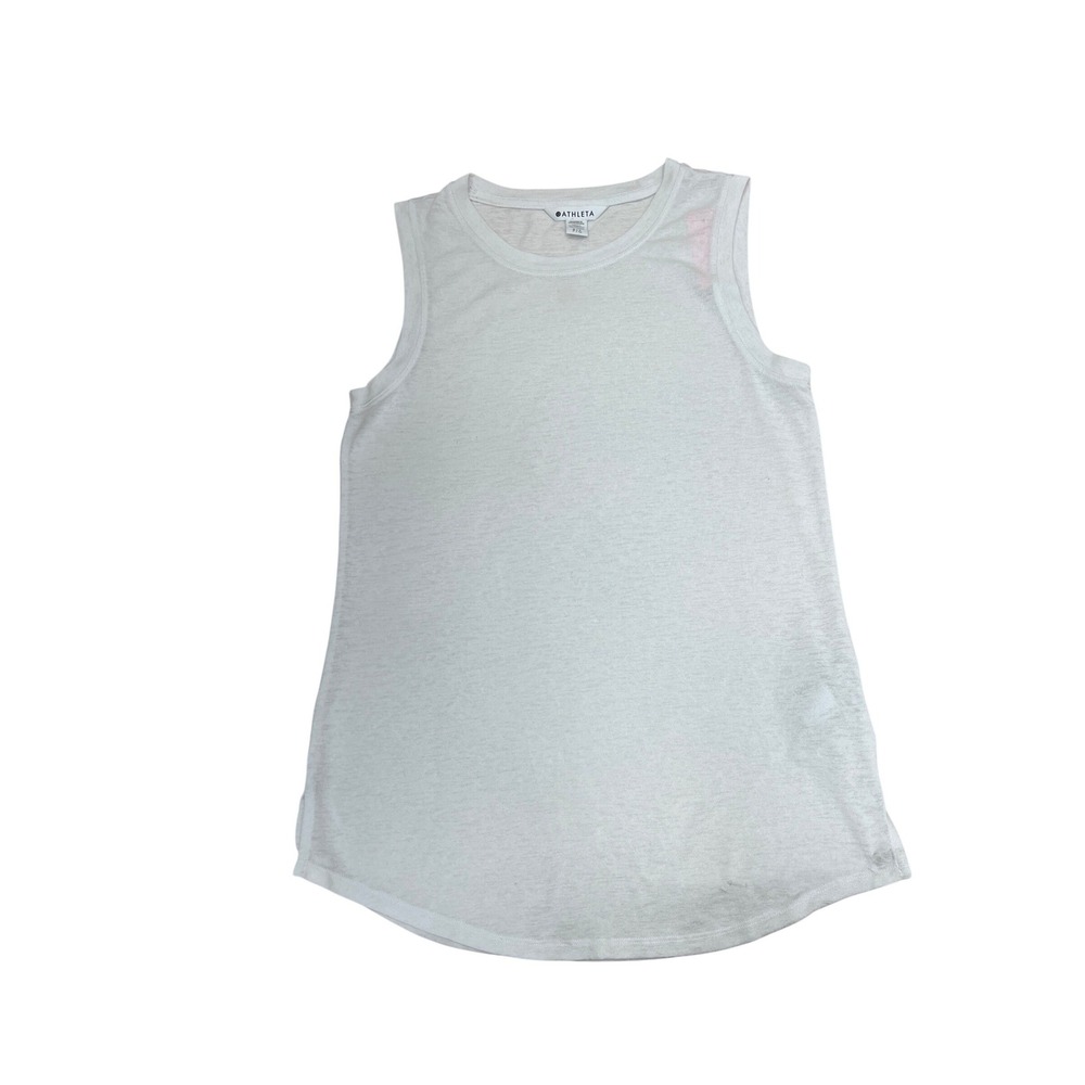 Athleta Tank‎ Top Womens Small White Excellent Sleeveless Tencel Modal Blend